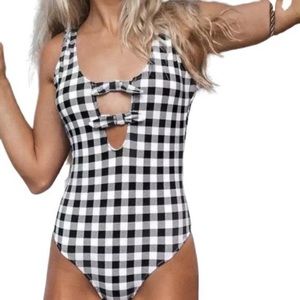 Black & White Plaid One Piece